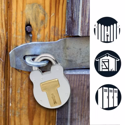 2750EURD Cadenas au Design Vintage, Gris, 8,7 x 5 x 1,3 cm