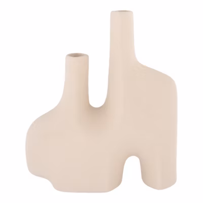 Vase Décoratif Buttercup, Beige, Céramique, 8×23,5×27 cm, Seven Design