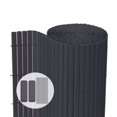 Canisse PVC brise vue ultra renforce avec attaches de fixation 100x500cm gris VOUNOT