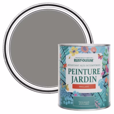 Peinture Grise pour Jardin et terrasse, Finition Brillante – RUST-OLEUM – Béton 750ml