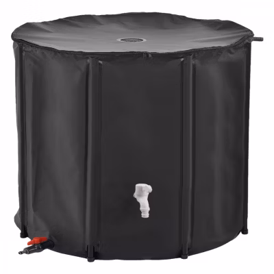 Réservoir souple, récupérateur d&rsquo;eau de pluie pliable – 1000 L – Noir – Linxor