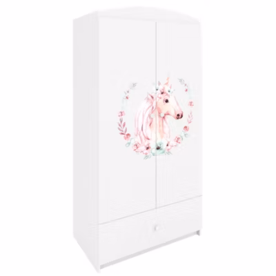 Armoire pour enfants Babydreams Armoire à portes battantes Armoire Équestre Blanche