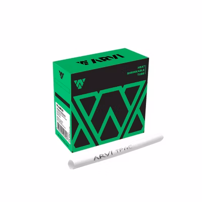 Boite De 15m De Gaine Thermorétractable Diamètre 3/1,5mm – Blanche – Restreint 2:1 – Paroi Fine – Arvi Tpac-3.0-br