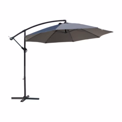 Parasol de Jardin Gris foncé 3×3 m en Acier Décentralisé Rebecca Mobili