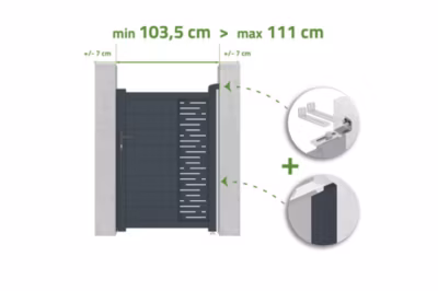Portillon ajustable en largeur 1m ARLBERG H.140cm alu gris