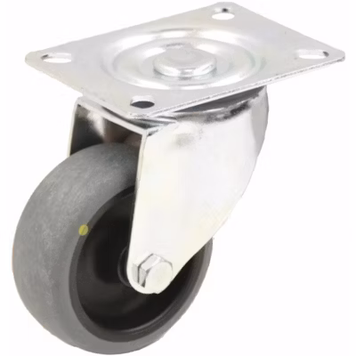 Roulette pivotante de 125 mm avec revêtement en caoutchouc thermoplastique gris conducteur d&rsquo;électricité sur
