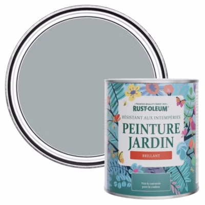 Peinture Grise pour Jardin et terrasse, Finition Brillante – RUST-OLEUM – Gris minéral 750ml