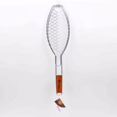 Naterial Grille poisson à manche bois l.13,3 x L.55