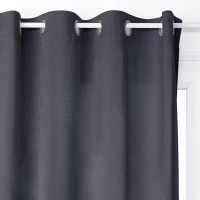Rideau occultant Dolce velours – à oeillets – gris foncé 140×260 cm – Atmosphera