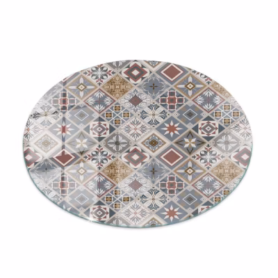 Dessus de table en verre trempé Wallfluent fi80 cm Motif mosaïque avec ornements