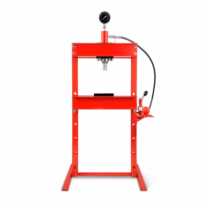 EBERTH Presse d&rsquo;atelier hydraulique, 12T pression, 6 positions, hauteur de travail 910 mm, largeur de travail 513 mm
