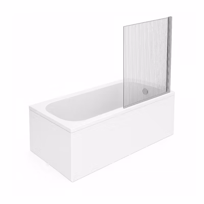 Baignoire droite VILLEROY ET BOCH Oberon quaryl 160 x 75 cm  + Pare bain droite AURYS Raywall chromé