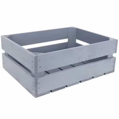 Creative Deco Caisse en Bois Gris 40 x 30 x 15 cm – Caisse Rangement Bois Vintage – Cagette Bois Deco – Boite Decoration