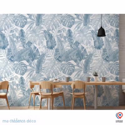 Papier peint Dessin feuilles tropicales 1 – Intissé – 300 cm – 280 cm – MaCrédenceDéco