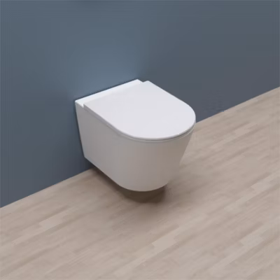 AICA Sans Bride WC Suspendu Avec Abattant Ultra Fin Soft-Close 52×36,5×35,5cm
