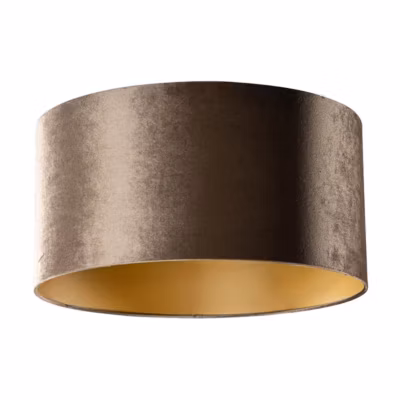 Abat-jour en velours marron avec intérieur doré 50/50/25