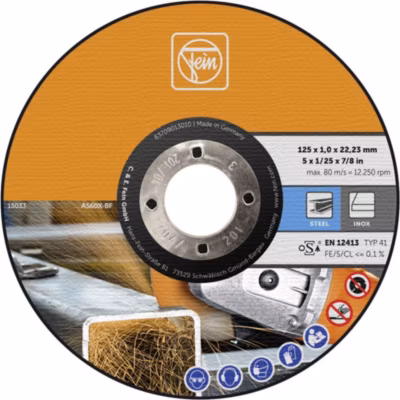 25 disques à tronçonner acier/inox 125x1mm – FEIN – 63709013010