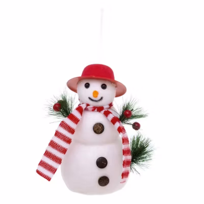Sujet de Noël « Bonhomme de Neige » 17cm Blanc