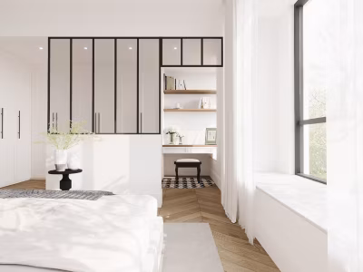 Verrière atelier avec imposte en aluminium thermolaqué – L150 x H130 + L83 x H40 cm – Noir – BAYVIEW