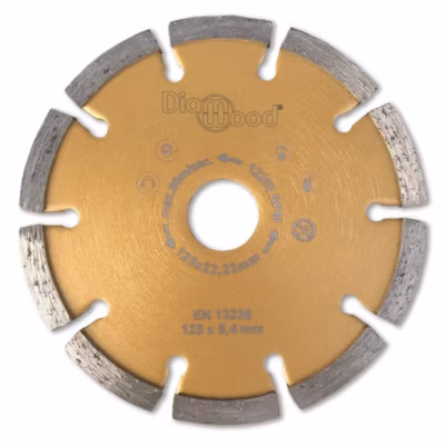 Disque Diamant à Déjointoyer D. 125 x Al. 22,23 x Ht. 7 x ép. 6,4 mm – Béton, Matériaux de Construction – Diamwood