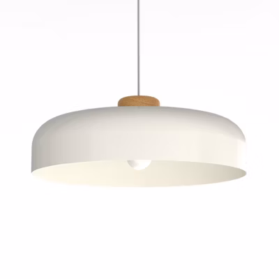 LUMICOM – BOIS Suspension, 1X E27, max 42W, métal, blanc brillant, D.40cm