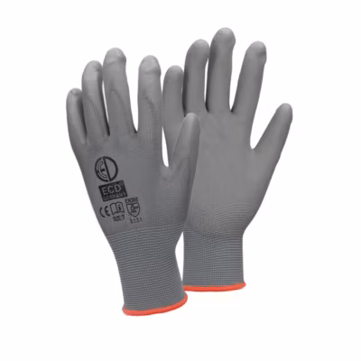 12 Paires de Gants de Travail en PU – Taille 7-S – Couleur Gris – Élastique – Protection Usages Multiples