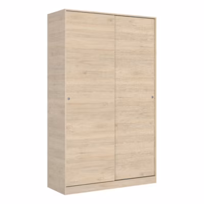 Garde-robe 2 portes Denali, Cintre pour chambre à coucher, Armoire à portes coulissantes, 120x50h204 cm, Chêne
