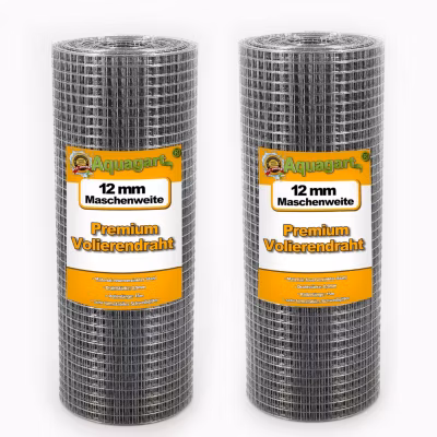 60 m x 0,5 m grillage pour volière, grille métallique, grillage soudé, 12mm Aquagart