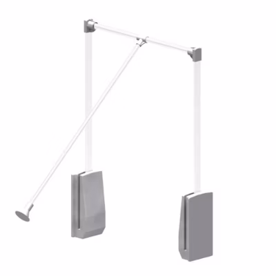 Elévateur de penderie escamotable en aluminium – boîtier argent – largeur dressing 920-1240 mm