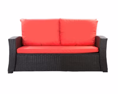 Coussins de canapé meubles de jardin en résine tressée Rouge, Coussins balançoire 100x60x50 Coussin pour banquette 2 places