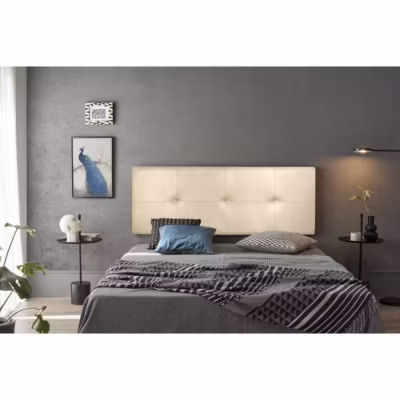 Tête de lit – ECCOX – Cala – Similicuir beige – 160 cm – Rembourrage en mousse HR