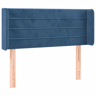 Tête de lit avec oreilles Bleu foncé 103x16x78/88 cm Velours vidaXL
