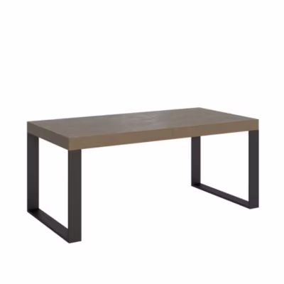 Table extensible Tecno 200/460×90 cm gris tourterelle avec pieds anthracite