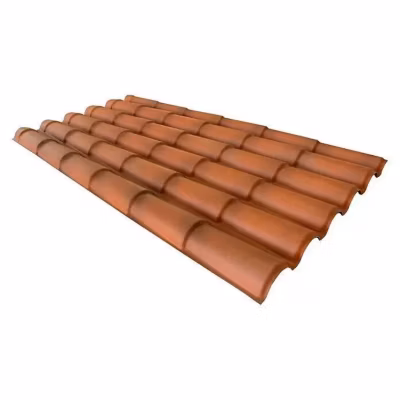 Pack de 2 plaques imitation tuile Iccopo pour toiture vieillie en PVC 2,09 m x 99 cm x 2 mm