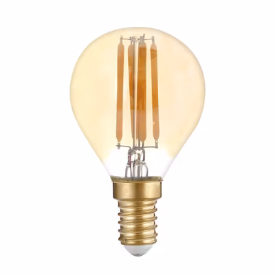 Ampoule Bougie LED E14 G45 Verre Doré 4W 400lm Lumière Chaude
