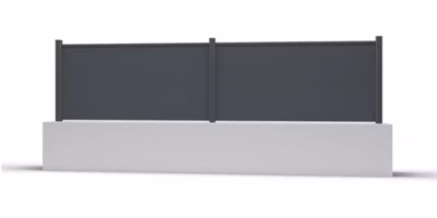 Kit clôture aluminium Gris anthracite – Hauteur 40cm – Longueur 12m – lames pleines – Fixation sur platine
