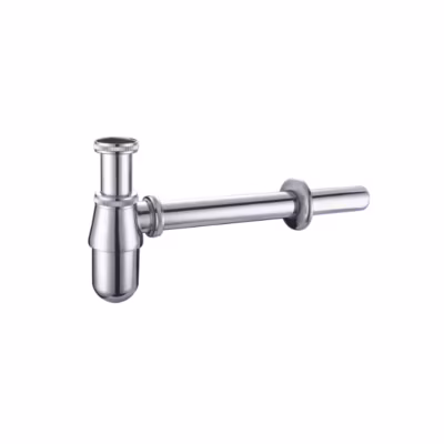 Siphon lavabo retro en laiton chrome