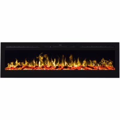 Cheminée électrique AFLAMO Majestic 26 – murale ou encastrable – 66x42x12 cm – cheminée LED avec chauffage 750/1500 W