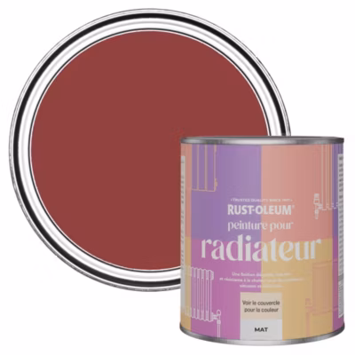 Peinture Rouge pour Radiateur, Finition Mate – RUST-OLEUM – Bordeaux 750ml