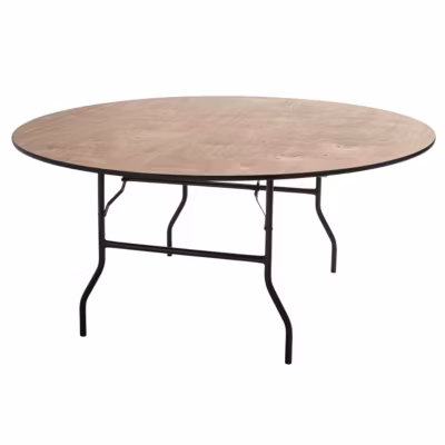 Lot de 5 Tables pliantes rondes en bois 170cm 10 places  Oviala