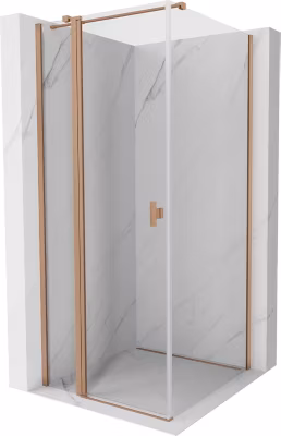 Mexen Mist T cabine de douche pivotante 90 x 90 cm, transparent, cuivre brossé – 8A4T-090-090-65-00