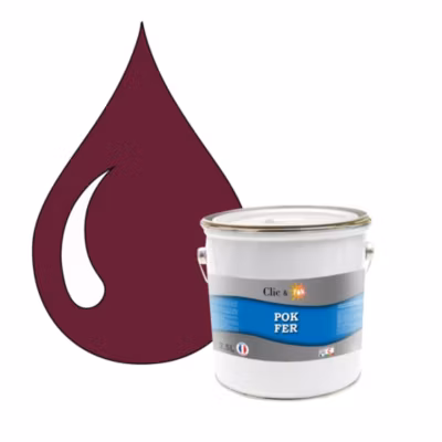 Peinture fer antirouille – Laque extérieure Semi-Brillante POK FER – 2,5L – RAL 4004 – Violet Bordeaux