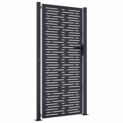 Portail de jardin Anthracite 100×175 cm Acier Design carré vidaXL