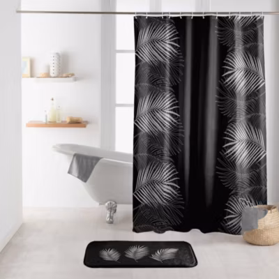 Rideau de douche 180×200 cm Orbella noir argent