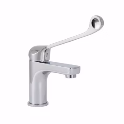 Kibath Robinet médical à levier unique long PIN, finition chrome poli, en laiton