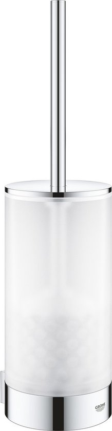 Brosse de toilette avec support mural, verre/chrome