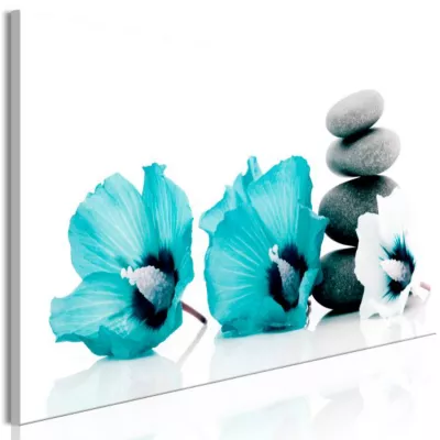 Tableau Zen Calm Mallow (1 Part) Narrow Turquoise 135×45 cm