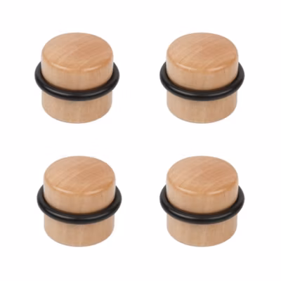 4 Un. Butée de porte adhésive en bois de hêtre naturel – Diamètre 37MM