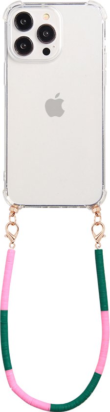 Casies Apple iPhone 12 / 12 Pro avec cordon – Collier de perles colorées – taille courte – Cord Case Beads
