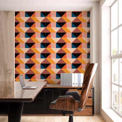 Papier peint à motifs géométriques Tido des années 70 – 85×260 cm (l x h)